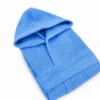 Accappatoio bambino in spugna con cappuccio blu
