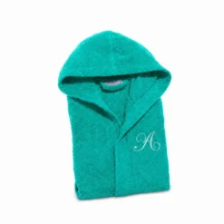 Accappatoio Con Cappuccio Caleffi in Spugna Minorca Menta