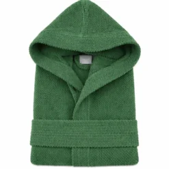 Accappatoio con cappuccio chicco di riso Verde Bosco
