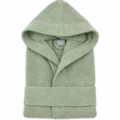 Accappatoio con cappuccio chicco di riso Oliva