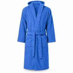 Accappatoio con cappuccio chicco di riso Blu