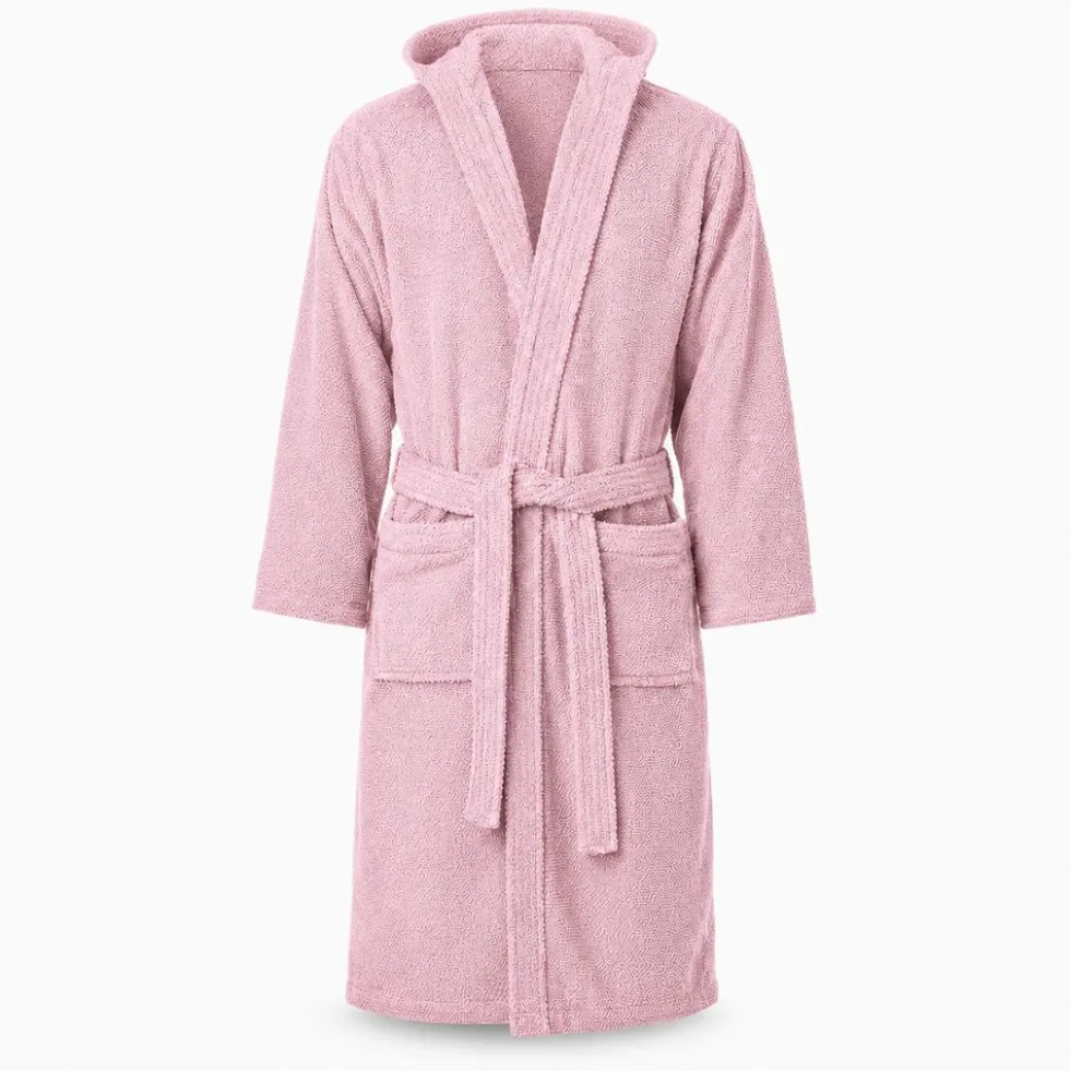 Accappatoio con cappuccio chicco di riso Rosa