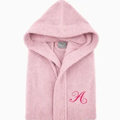 Accappatoio con cappuccio chicco di riso Rosa