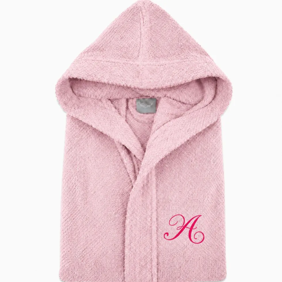 Accappatoio con cappuccio chicco di riso Rosa
