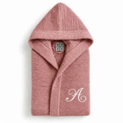 Accappatoio Con Cappuccio in Spugna Boutique Rosa