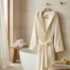 Accappatoio Con Cappuccio in Spugna Boutique Crema