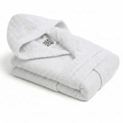 Accappatoio Con Cappuccio in Spugna Boutique Bianco