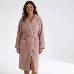Accappatoio in Cotone con cappuccio Zero Rosa