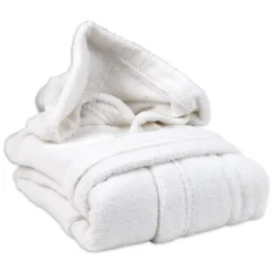 Accappatoio in Cotone con cappuccio Zero Bianco