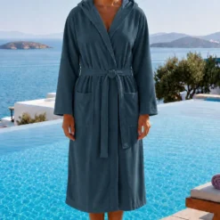 Accappatoio in Microfibra Blu Navy