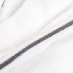 Accappatoio in Spugna Cimato Scialle con piping Bianco
