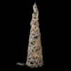 Albero Cono Bianco/Oro con Luci Led