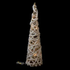 Albero Cono Bianco/Oro con Luci Led