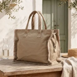 Borsa frange tortora