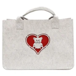 Borsa in pannolenci Orsetto Rosso