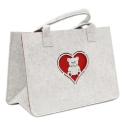 Borsa in pannolenci Orsetto Rosso