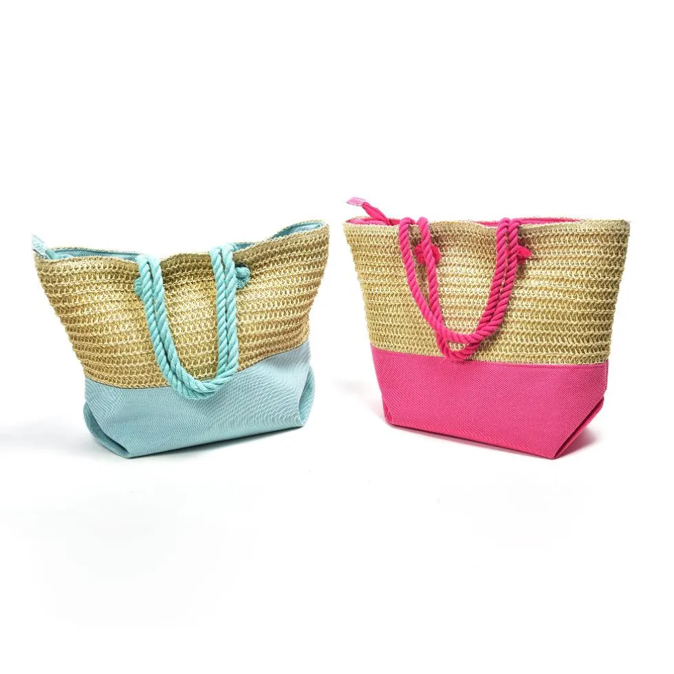 Borsa Mare in Corda e Tessuto Fuxia