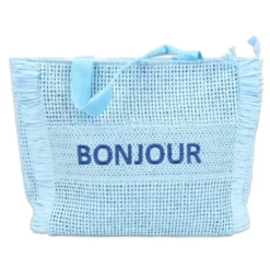 Borsa Mare in Paglia Lena Azzurra