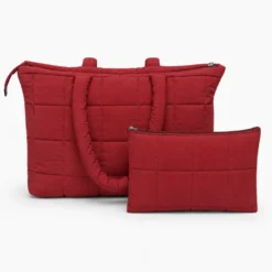Borsa Tote trapuntata puffer Louise Bordeaux