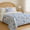 Boutis copriletto Double face Tibet Azzurro Piazza e mezzo