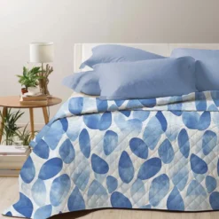 Boutis copriletto Quenty sassi blu singolo