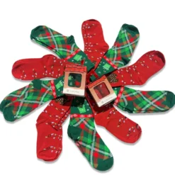 Box 6 Set 2 Paia Calze Natalizie Lucine e Scozzese