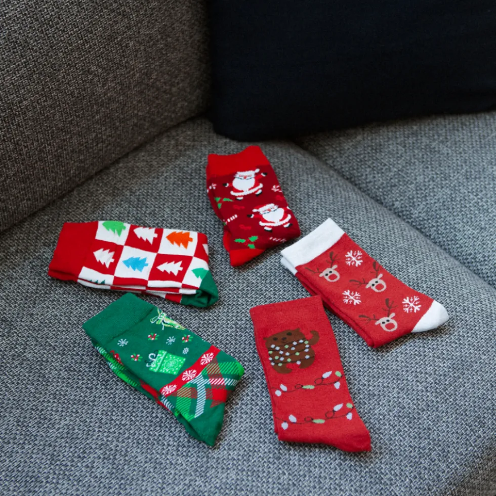 Calze Natalizie in Scatola Regalo Scozia Verdi