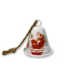 Campana in metallo Babbo Natale bianca