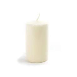 Candela Pillar Lucida Avorio in Cera 5 x 7 cm