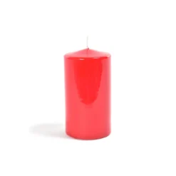 Candela Pillar Lucida Rossa in Cera 5 x 7 cm