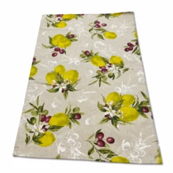 Canovaccio cucina Limoni e olive fondo beige