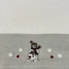 Canovaccio nido d' ape balza ricamata Pupazzo di Neve