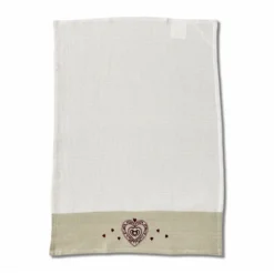 Canovaccio nido d' ape balza ricamata Cuore Bordato Edelweiss