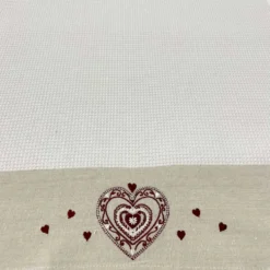 Canovaccio nido d' ape balza ricamata Cuore Bordato Edelweiss