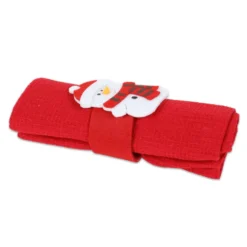 Canovaccio nido d'ape Navidad con Portatovagliolo in Feltro Pupazzo
