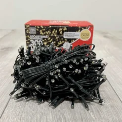 Catena Luminosa interno/esterno bianco caldo 100 led filo verde