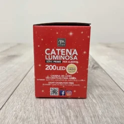 Catena luminosa interno/esterno bianco caldo 200 led filo bianco