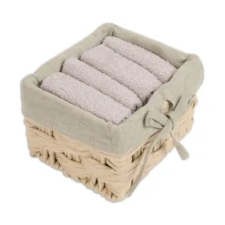 Cestino 4 Lavette in Spugna Lien Beige