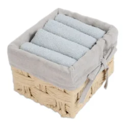 Cestino 4 Lavette in Spugna Lien Grigio