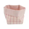 Cestino Portapane in Cotone Doubleface Quadretto Rosa