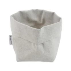 Cestino Portapane in Cotone Reversibile Tinta unita Grigio