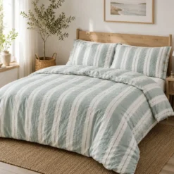 Completo Copripiumino Stone Washed Matilde Verde Matrimoniale DIS. 10