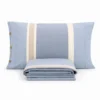 Completo Copripiumino Stone Washed Matilde Blu Matrimoniale DIS. 80