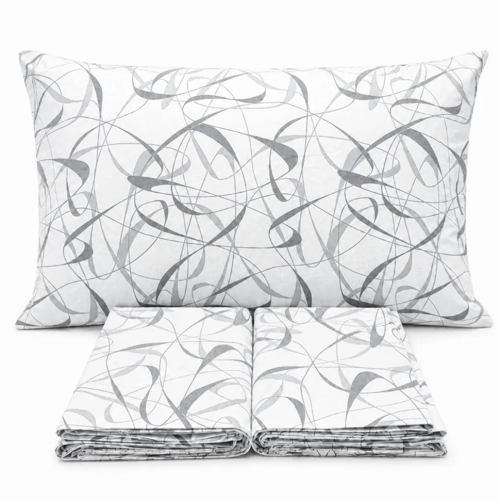 Completo Lenzuola Abstract Grigio matrimoniale