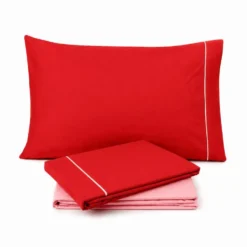 Completo Lenzuola Amelia Matrimoniale Rosa Rosso