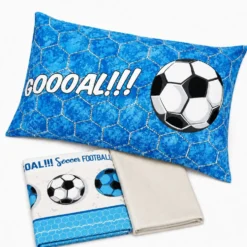 Completo Lenzuola Calcio Azzurro Piazza e mezzo