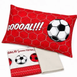 Completo Lenzuola Calcio Rosso Piazza e mezzo