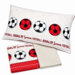 Completo Lenzuola Calcio Rosso Piazza e mezzo