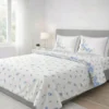 Completo Lenzuola Cloe rose azzurre piazza e mezzo