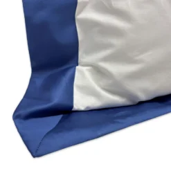 Completo Lenzuola CREOLE Cotone Balza Raso Panna/Blu Matrimoniale